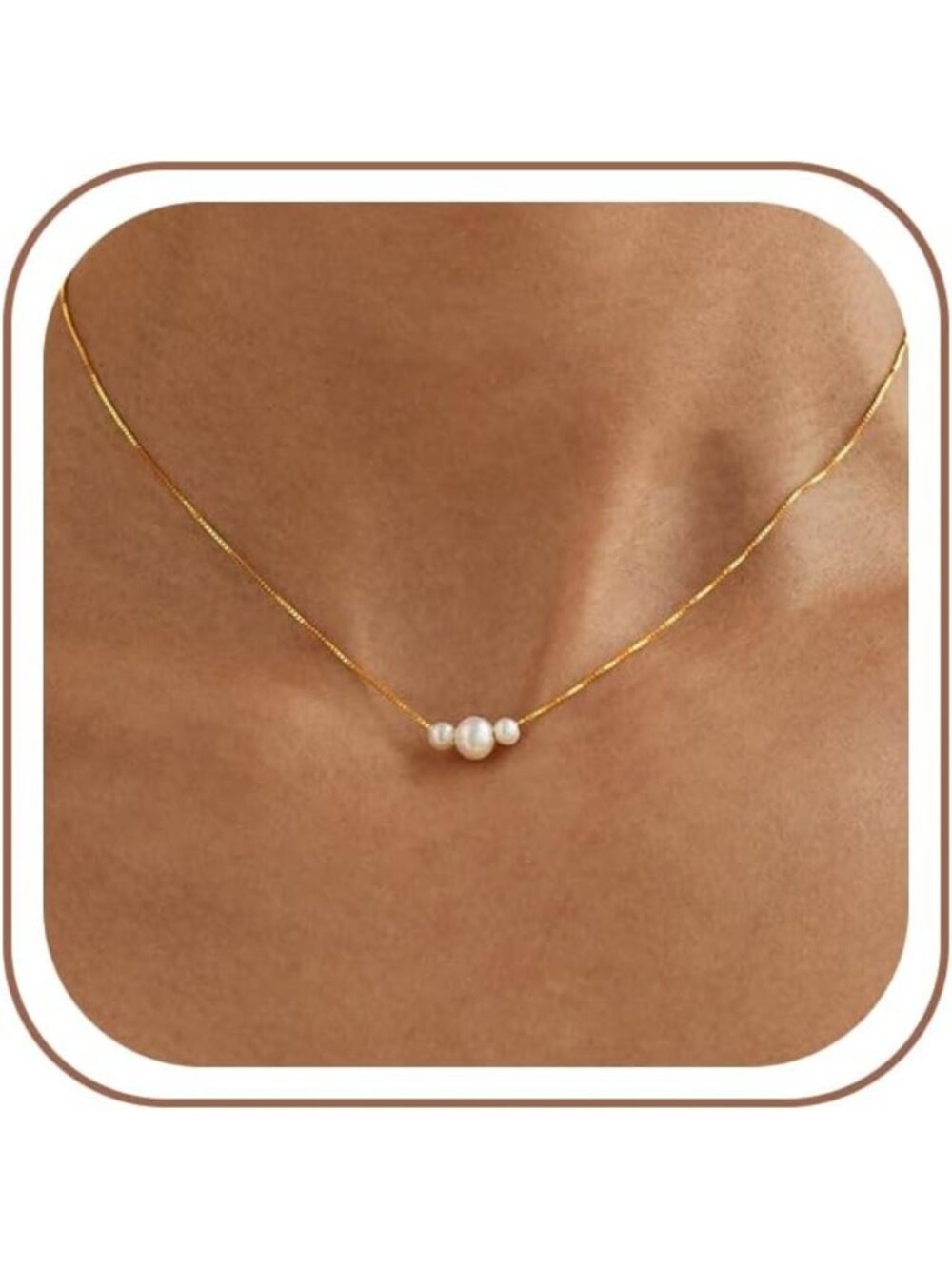 Trendy Gold Pearl Necklace for Women - Elegant Wedding & Bridesmaid Jewelry Gift - Picture 1 of 7